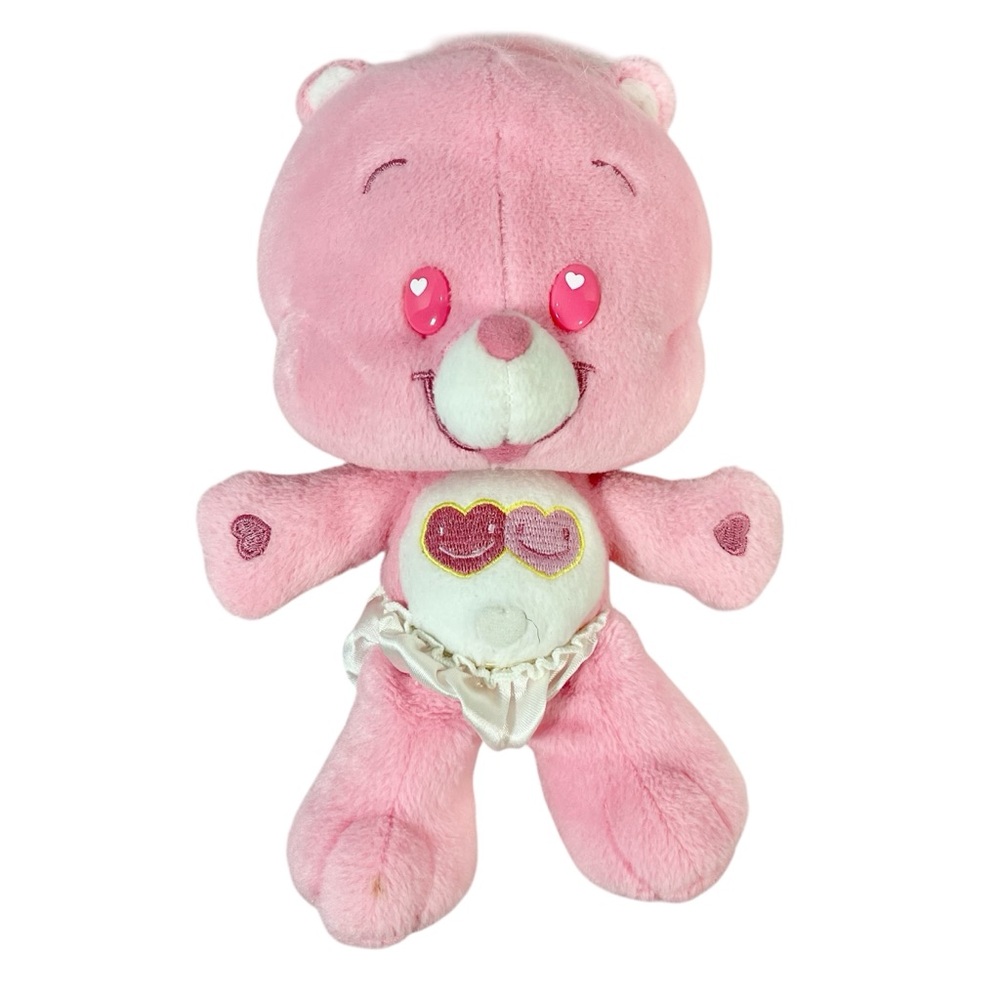 Vintage 2005 Care Bears Pink and White Stuffed Animal Plush